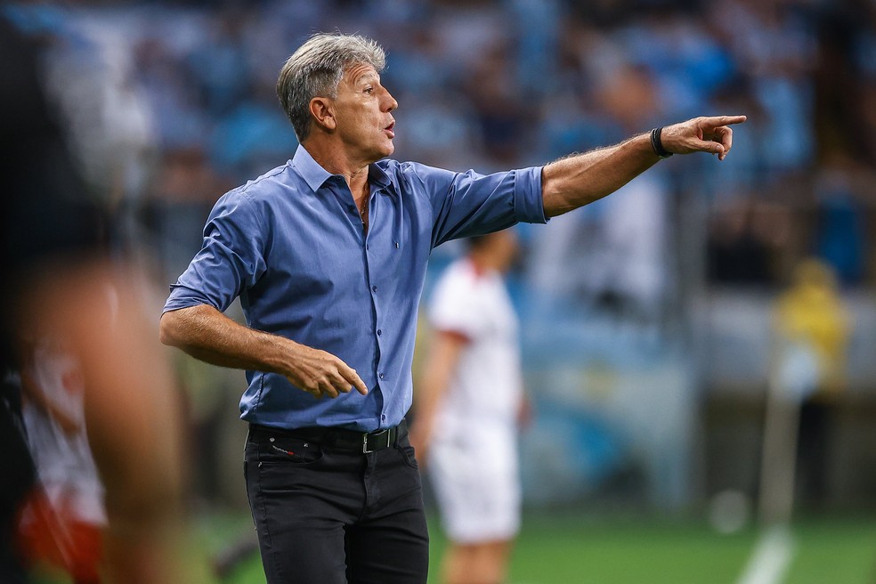 Renato Portaluppi em vitória do Grêmio — Foto: Lucas Uebel/Grêmio