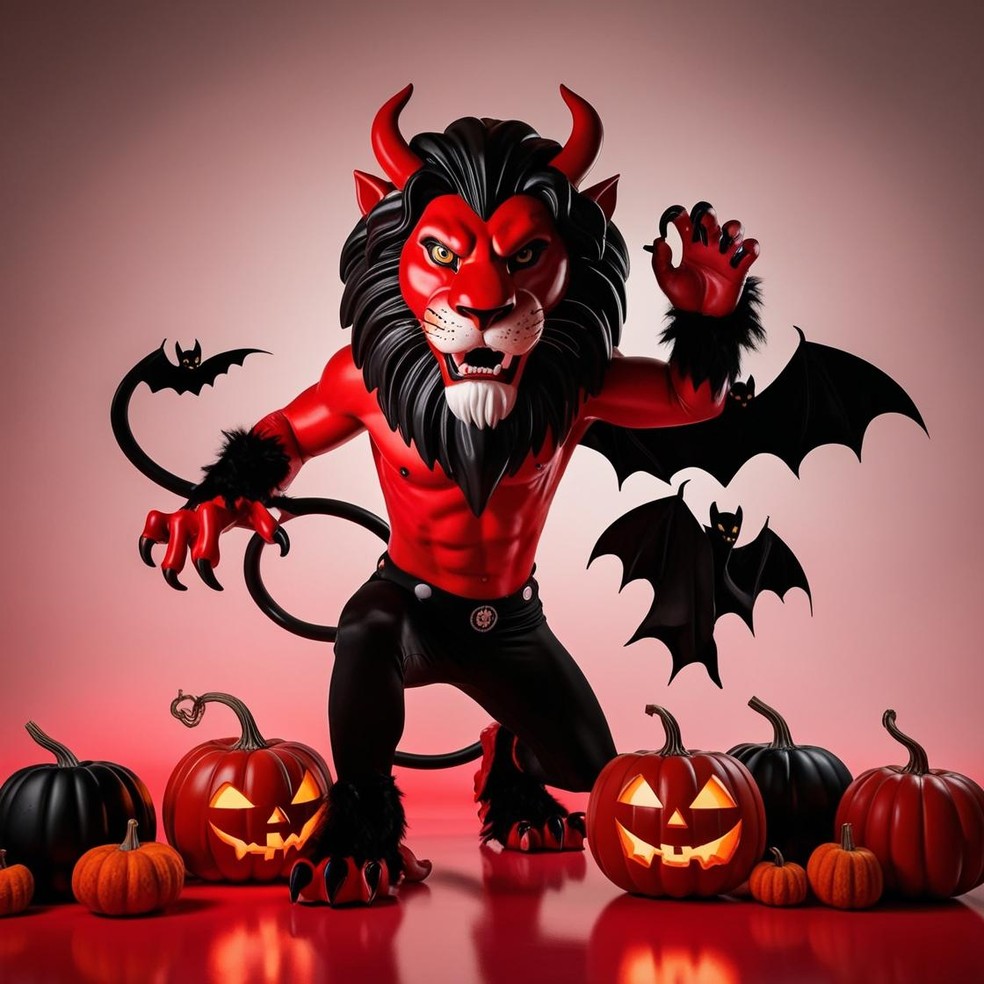 Mascote do Vitória para o halloween criado através de inteligência artificial — Foto: ge