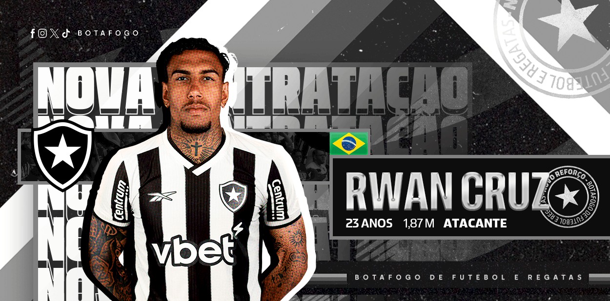 Botafogo anuncia contratação de atacante Rwan Cruz