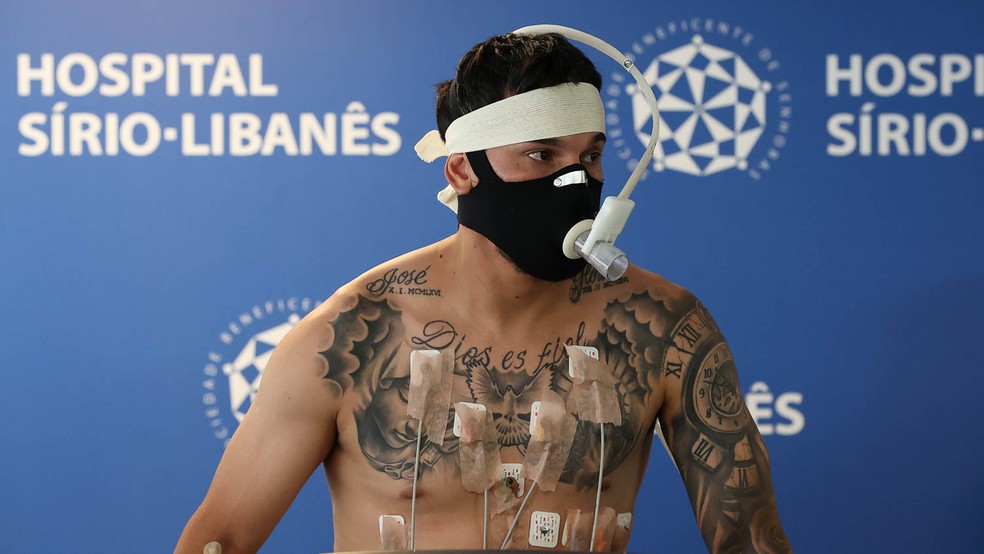 Gustavo Gómez durante a reapresentação do Palmeiras — Foto: Cesar Greco