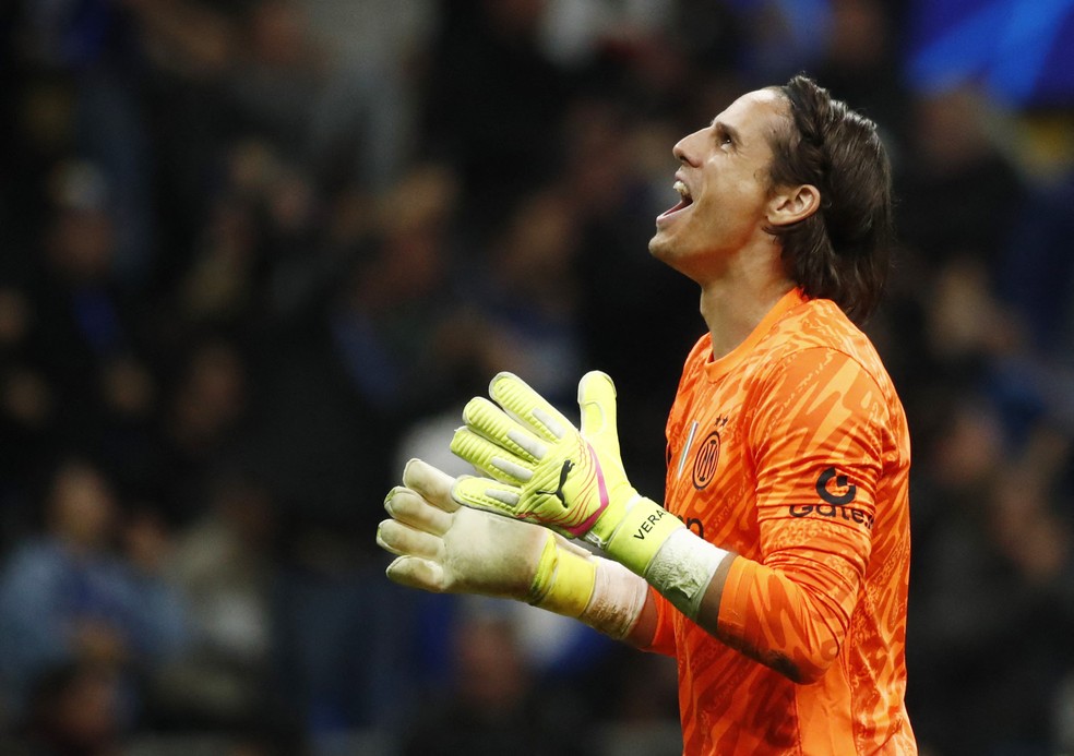 Sommer na partida entre Inter de Milão x Barcelona — Foto: Reuters