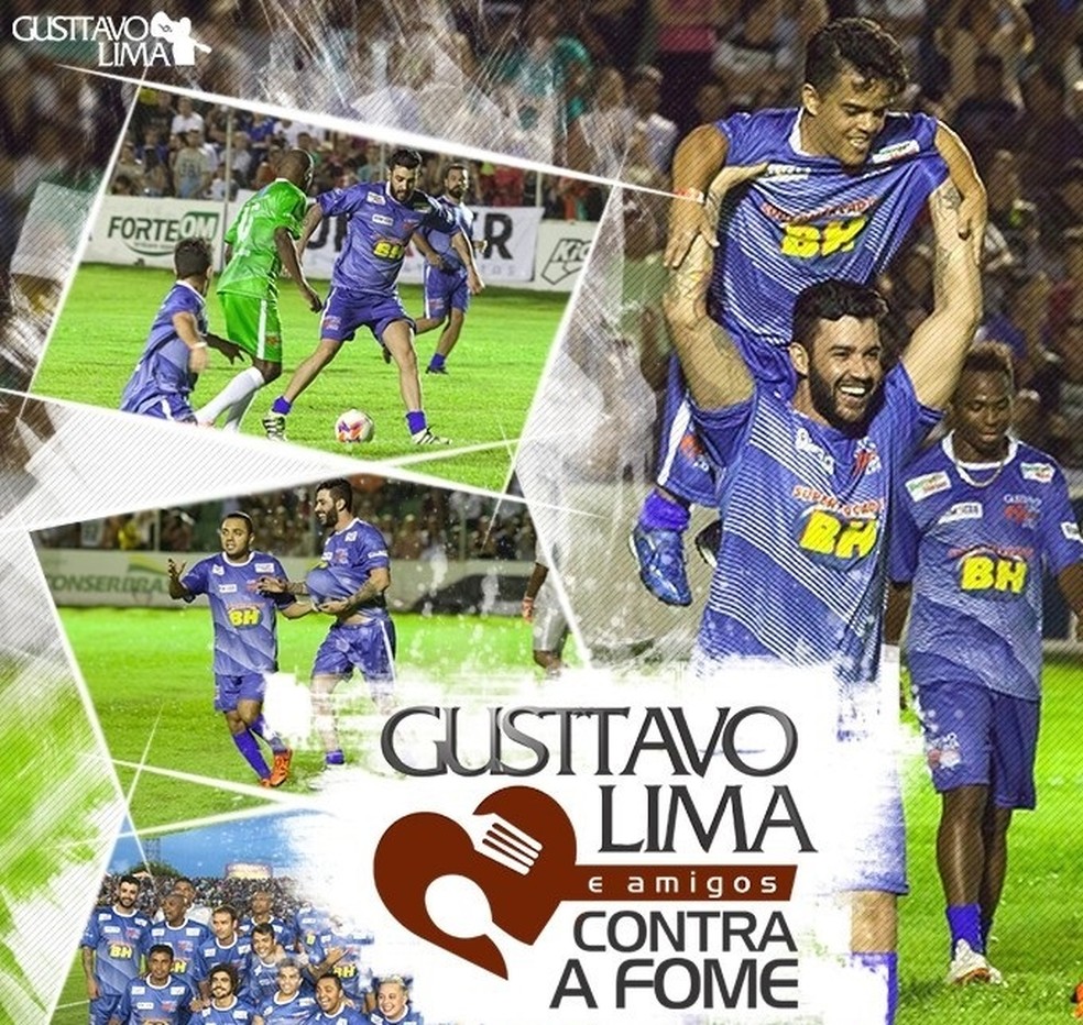 Futebol Beneficente Gusttavo Lima e Amigos Contra Fome foi realizado em 2017, 2018 e 2019 — Foto: Divulgação