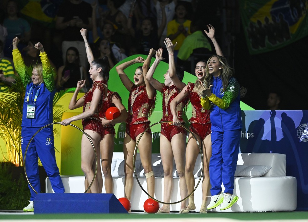 A alegria brasileira no Mundial de Ginástica Rítmica — Foto: André Durão
