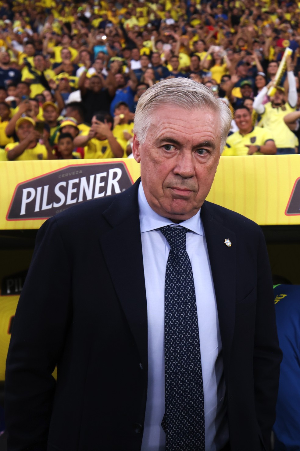 Carlo Ancelotti em Equador x Brasil, pelas Eliminatrias  Foto: Franklin Jacome/Getty Images