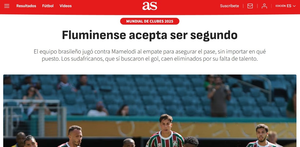 AS: classificação do Fluminense repercute na imprensa internacional — Foto: Reprodução