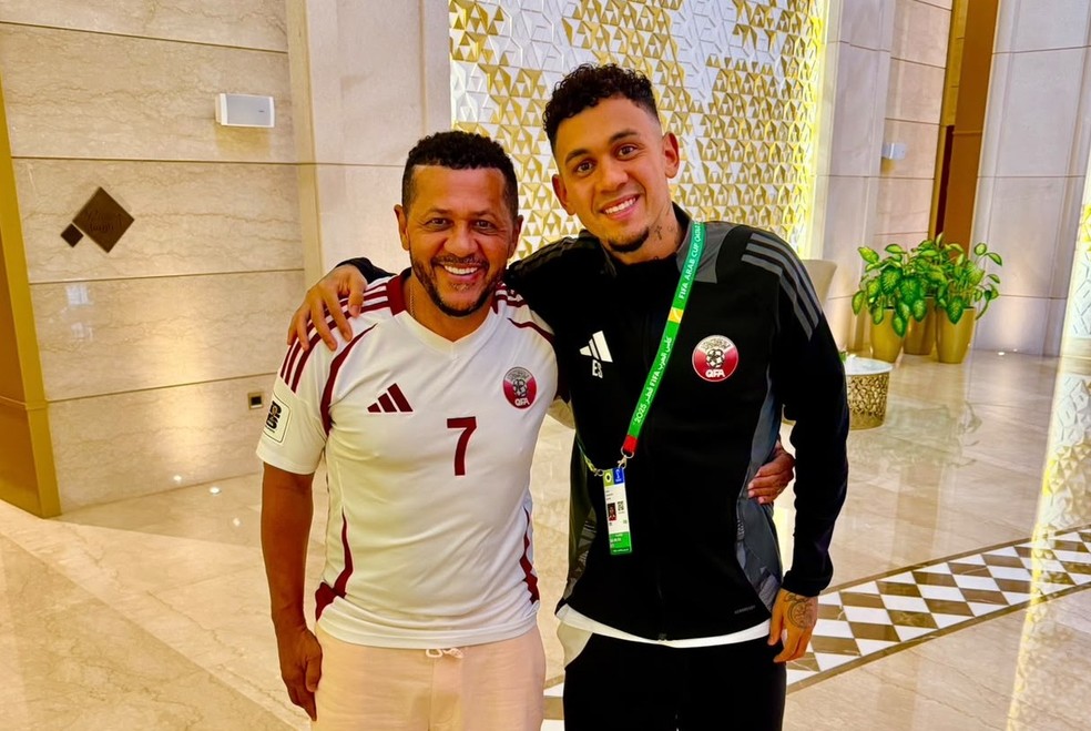 Edmílson Júnior com o pai em Itabaiana