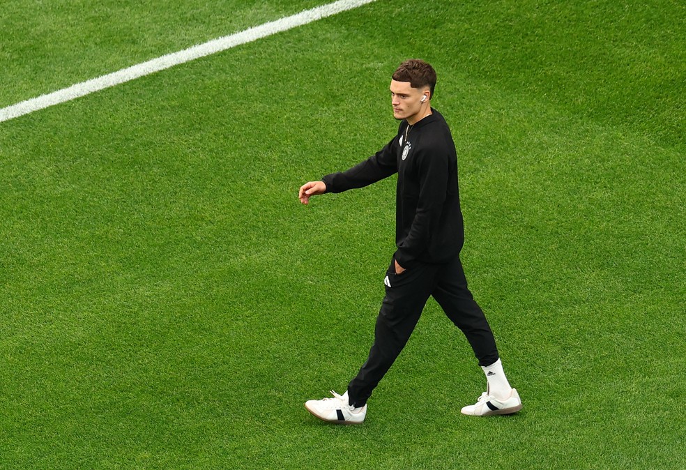 Florian Wirtz no campo antes da partida entre Alemanha e Curação pela Copa do Mundo 2026 — Foto: REUTERS/Pedro Nunes