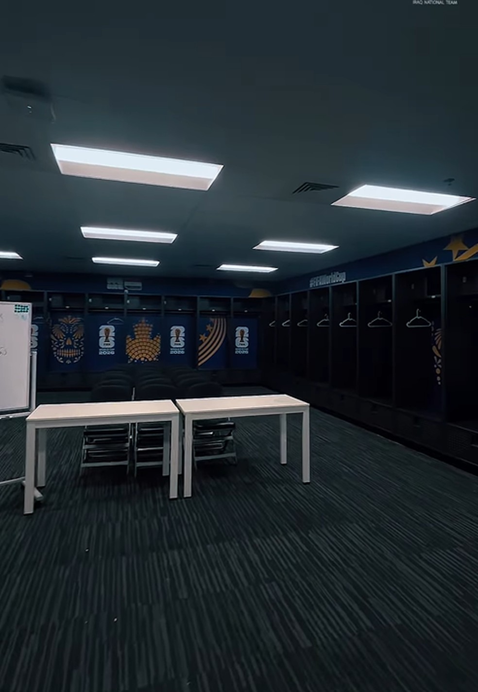 Vestiário do Iraque limpo após jogo
