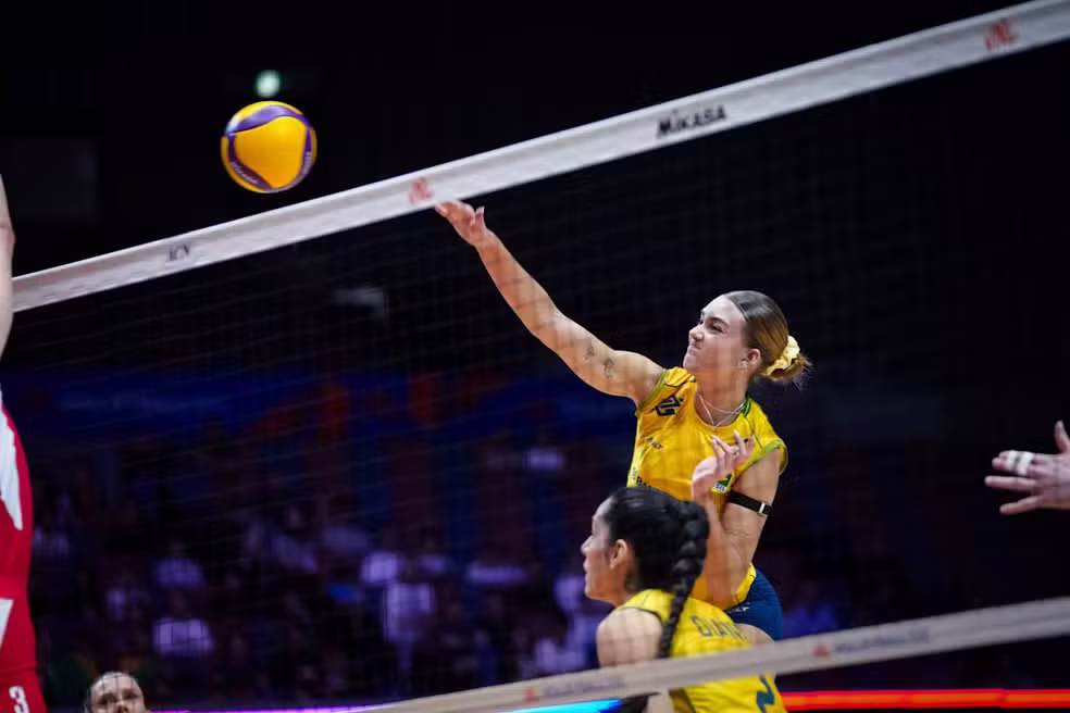 Brasil x Polônia pela Liga das Nações Feminina de Vôlei — Foto: divulgação/Volleyball World
