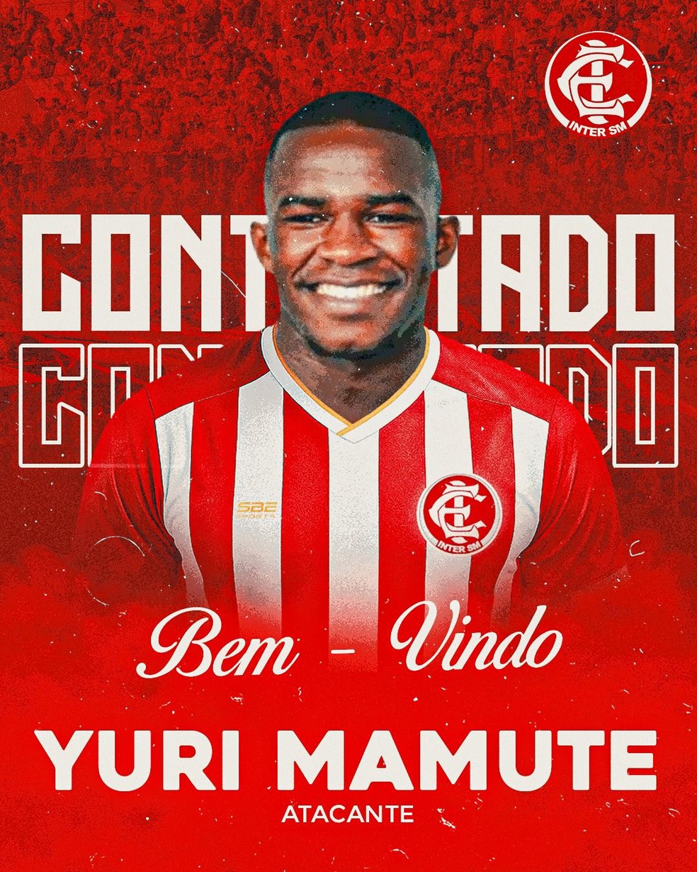 Yuri Mamute é anunciado pelo Inter-SM para a disputa do Gauchão — Foto: Inter-SM / Divulgação