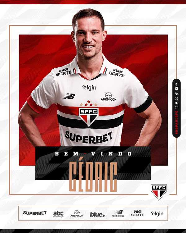 São Paulo contrata lateral Cédric Soares para reforçar a equipe