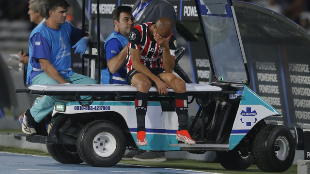 Lucas Moura lesionado Talleres x São Paulo