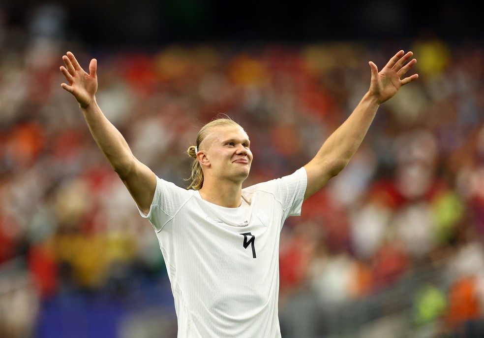 Haaland em ação na Copa do Mundo hoje