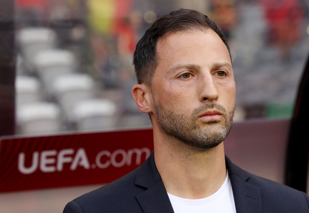 Domenico Tedesco, t&eacute;cnico da B&eacute;lgica: "Estou em choque" &mdash; Foto: Yves Herman/Reuters