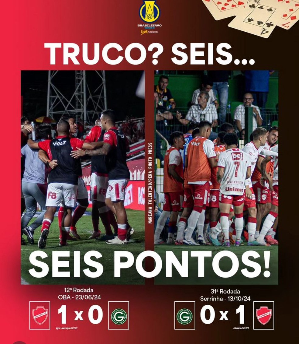 Vila Nova tira onda com o Goiás após vitória no clássico — Foto: Comunicação / Vila Nova F.C.