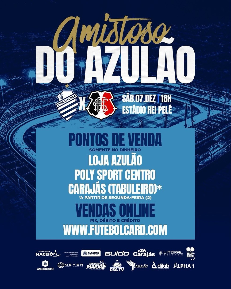 CSA divulga pontos de venda dos ingressos para o amistoso contra o Santa Cruz — Foto: Divulgação/CSA