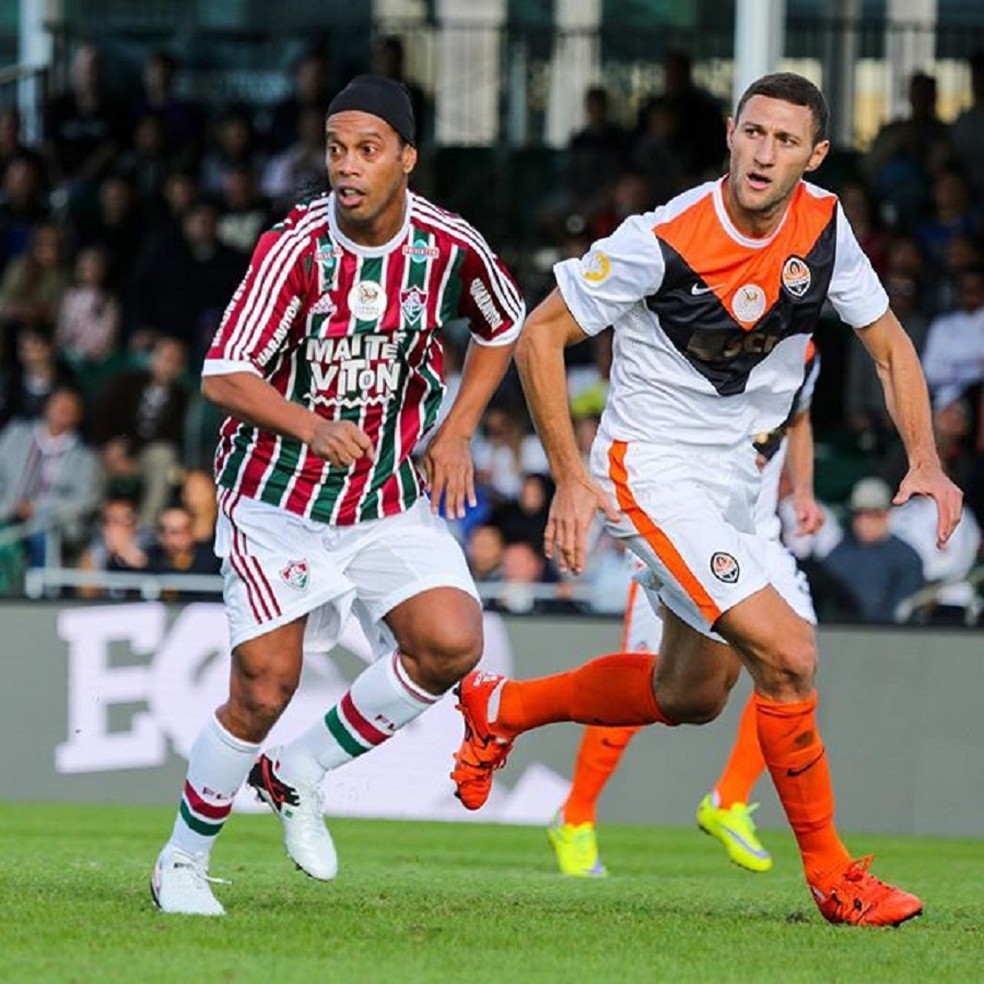 Ronaldinho, em ação pelo Fluminense no Torneio da Flórida — Foto: Reprodução/Instagram Florida Cup