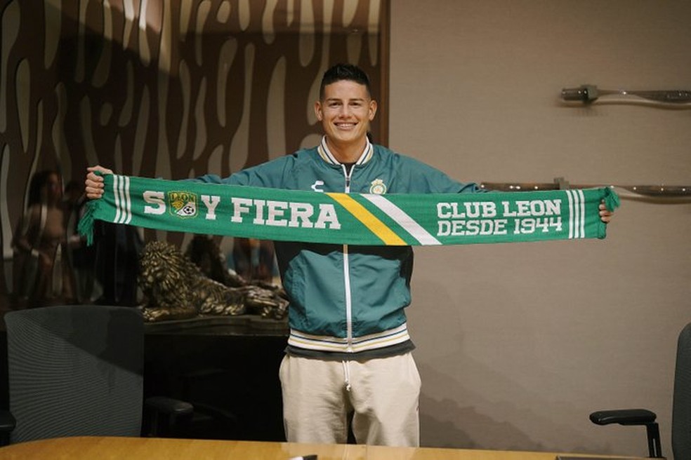 James Rodríguez é o novo reforço do León, do México — Foto: Twitter/León