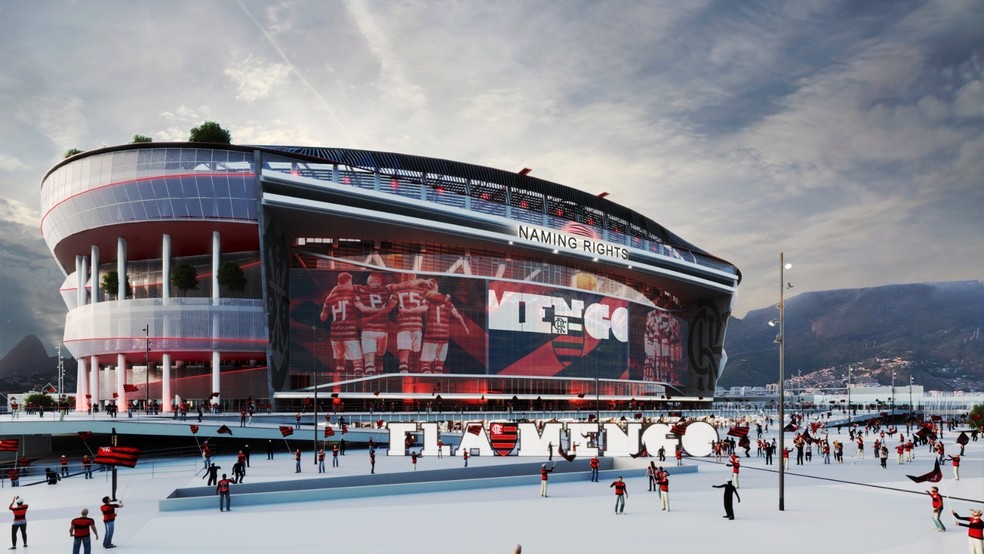 Imagens do projeto do estádio do Flamengo — Foto: Reprodução