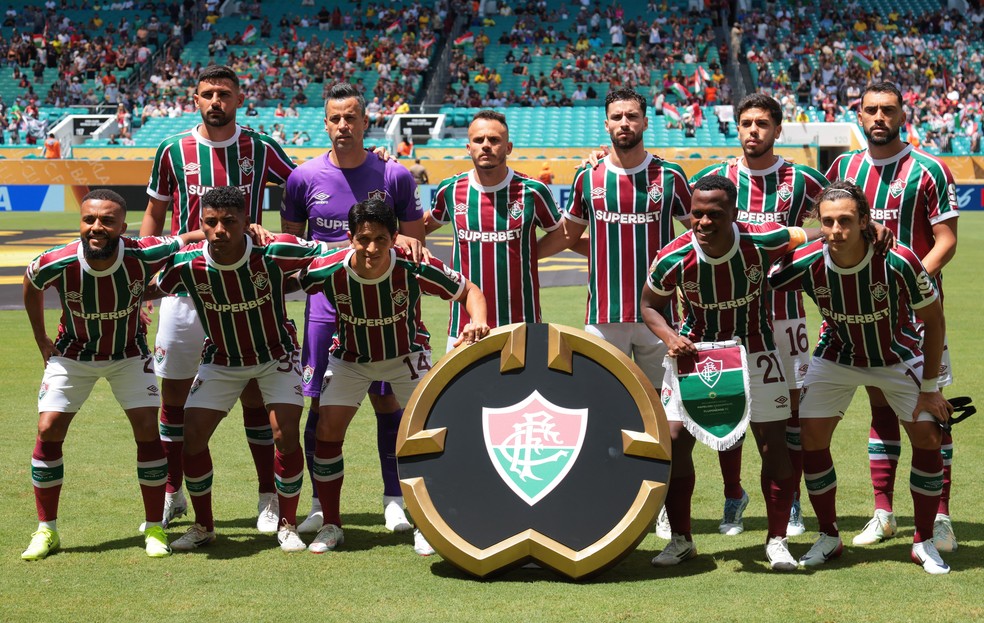 Fluminense antes de jogo contra o Mamelodi  Foto: Reuters/Sam Navarro
