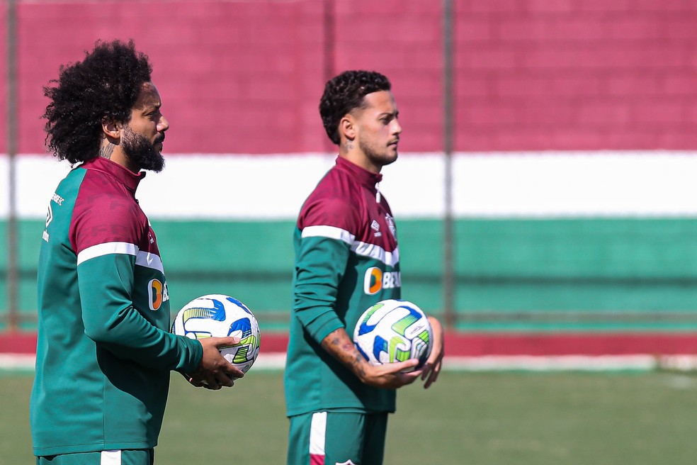 Marcelo em treino desta sexta-feira — Foto: Marcelo Gonçalves/Fluminense