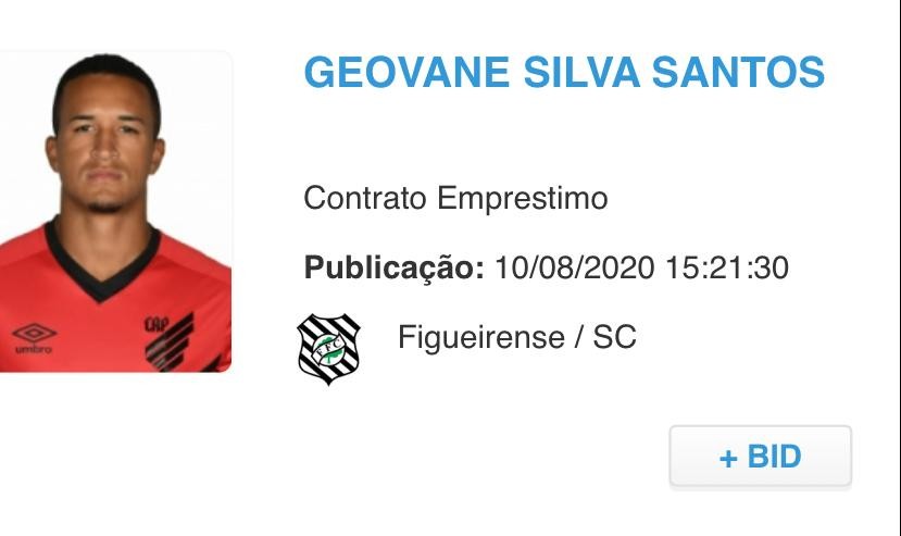 Novidade: Figueirense anuncia contratação do volante Geovane | Ge