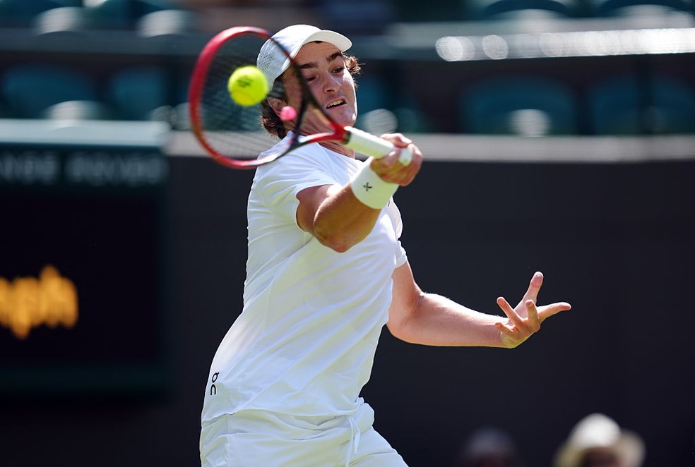 João Fonseca x Jacob Fearnley, Wimbledon 2025 — Foto: Getty Images