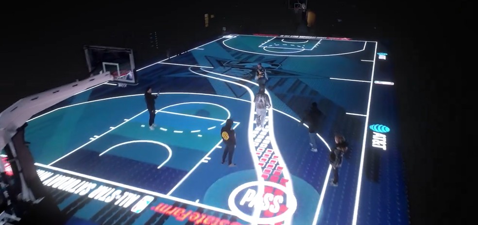 NBA ter quadra de LED para eventos do All Star v deo nba ge