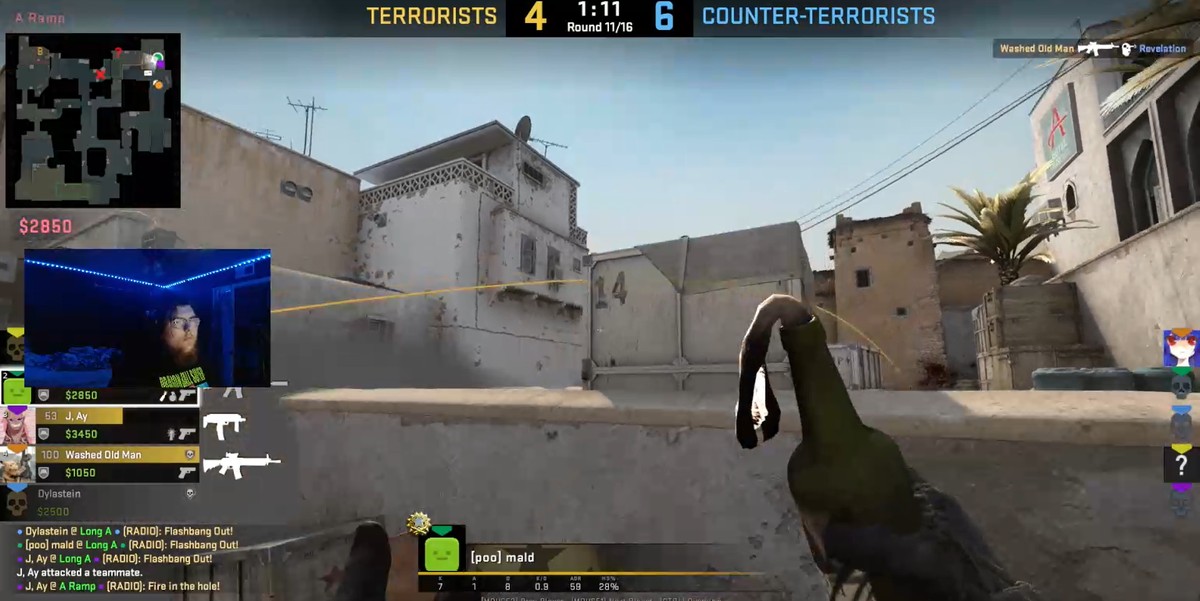 CSGO teto cai durante live de streamer; veja csgo ge