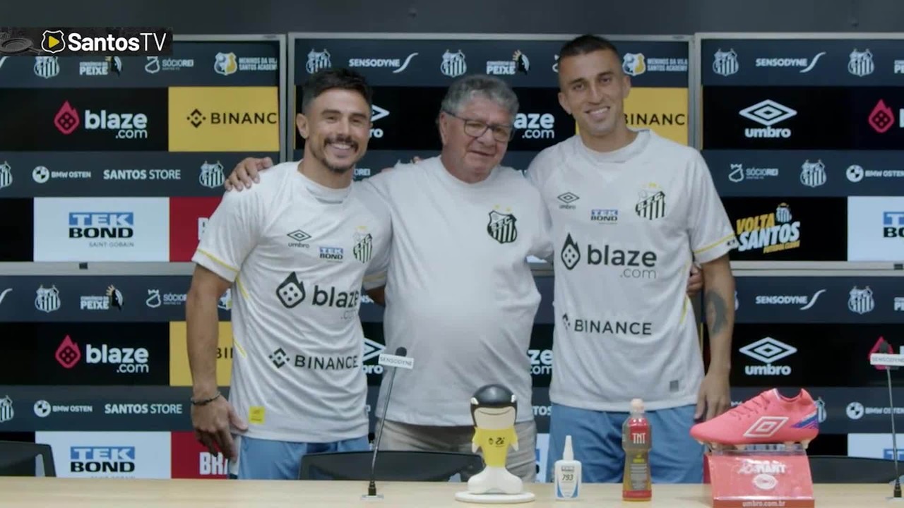 Confira a coletiva de imprensa do Santos, apresentando Willian Bigode e João Schmidt