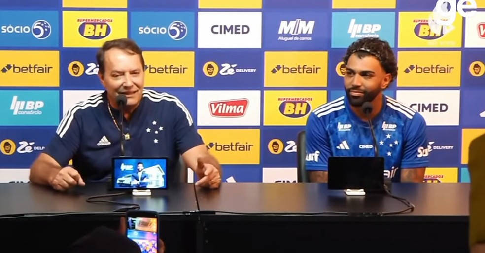 Coletiva Gabigol Cruzeiro — Foto: Reprodução