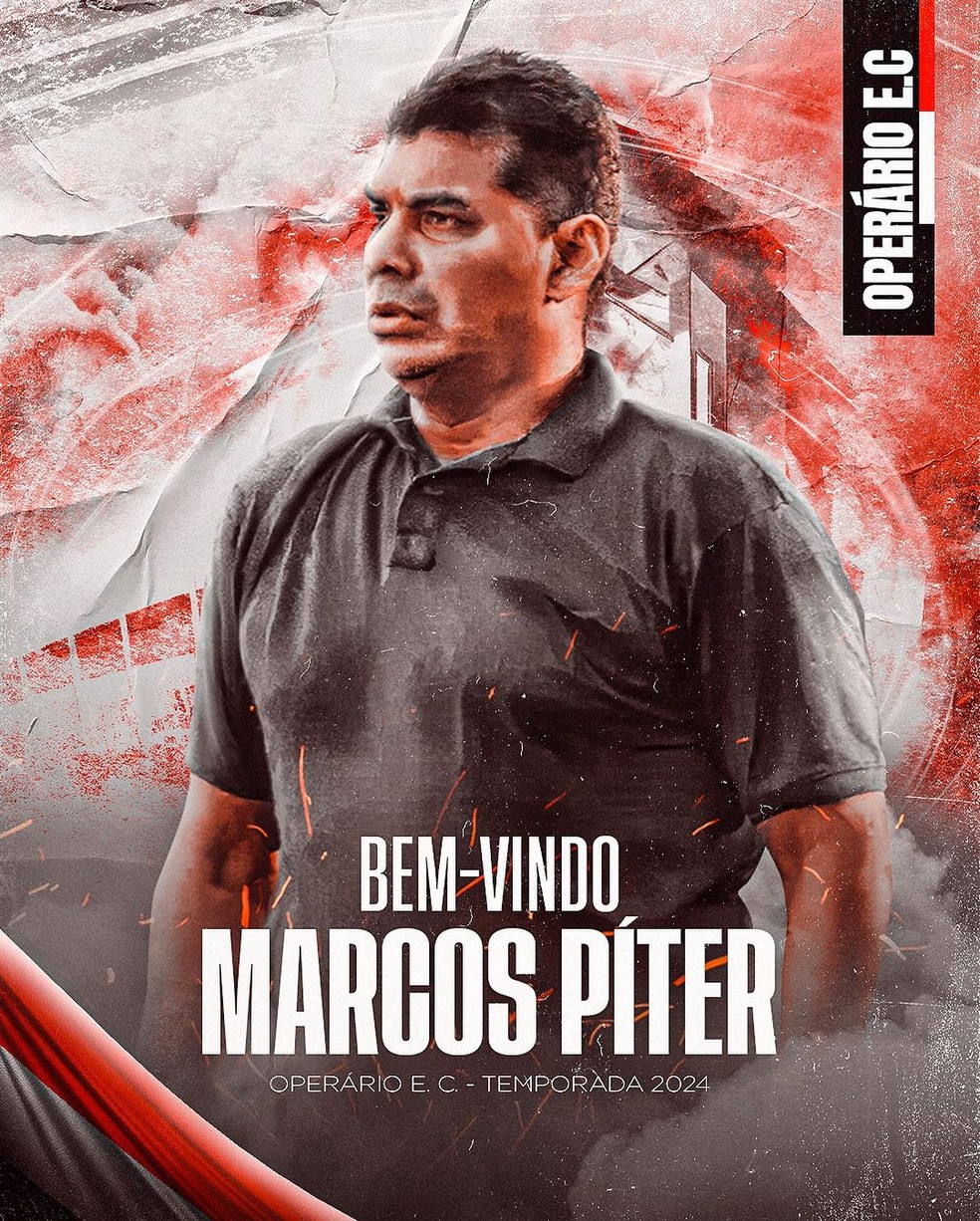 Marcos P&iacute;ter &eacute; o novo t&eacute;cnico do Oper&aacute;rio para o Barez&atilde;o 2024 &mdash; Foto: Reprodu&ccedil;&atilde;o