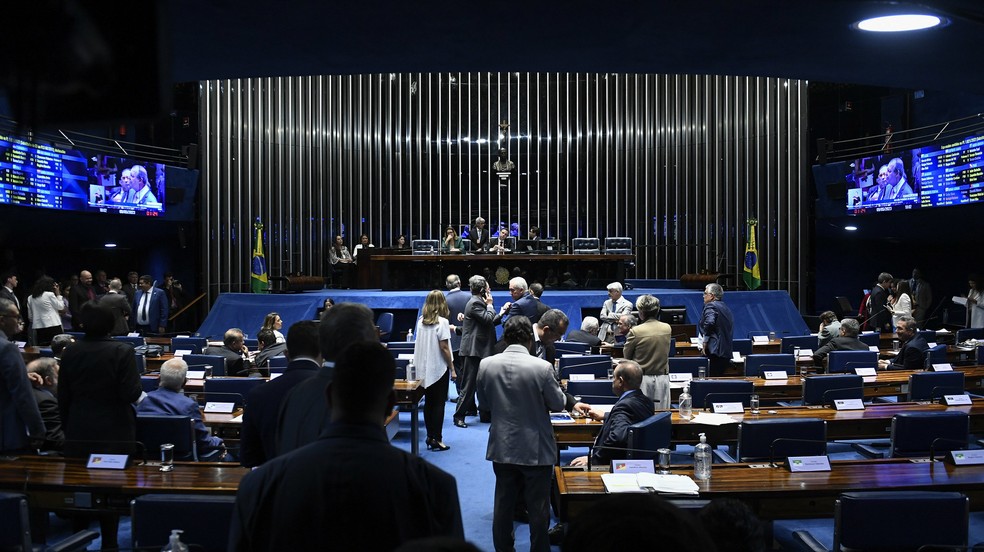 Sessão desta terça-feira do Senado aprovou a criação da Lei Geral do Esporte — Foto: Roque de Sá/Agência Senado