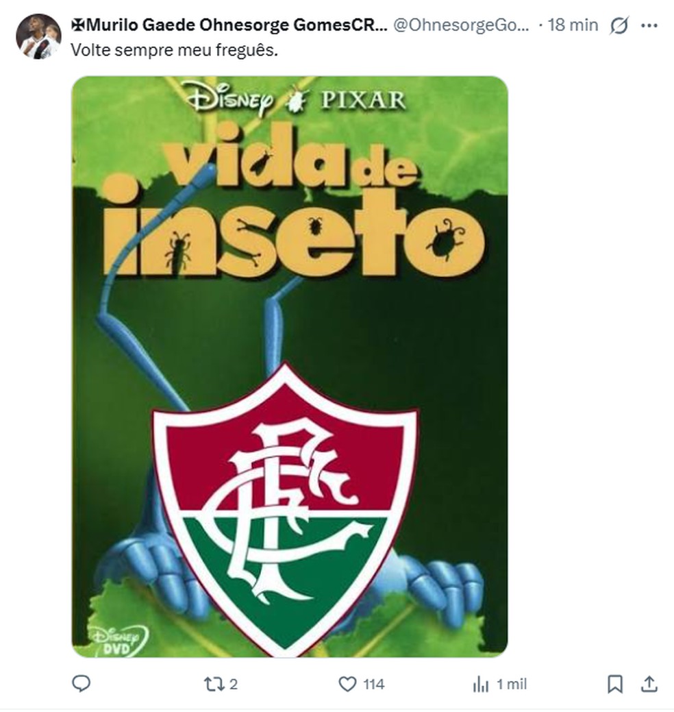 Memes da vitória do Vasco sobre o Fluminense — Foto: Reprodução