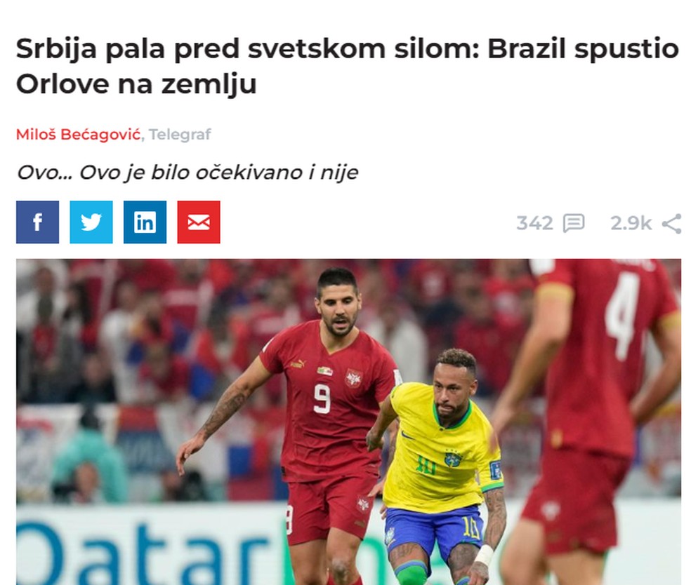 Em partida insossa, Brasil vence Sérvia por 1 a 0 - Jornal Opção