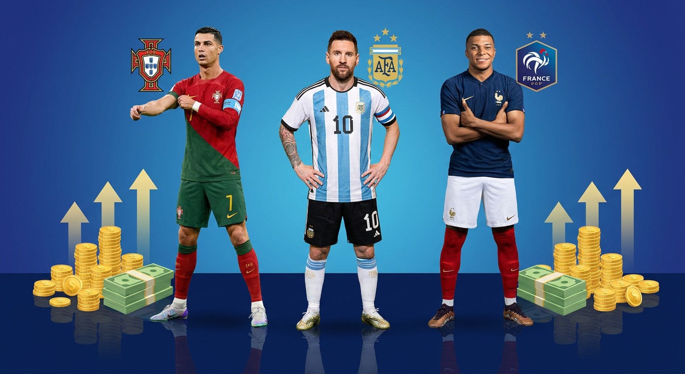 Jogadores mais bem pagos da Copa do Mundo 2026: CR7 e Messi