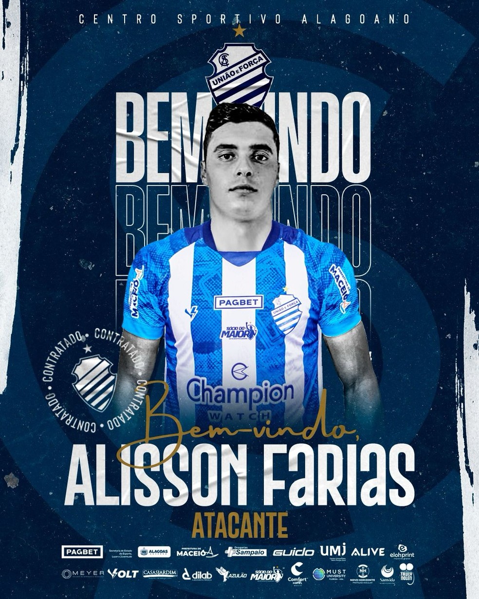 Atacante Alisson Farias fecha com o CSA — Foto: Divulgação/CSA