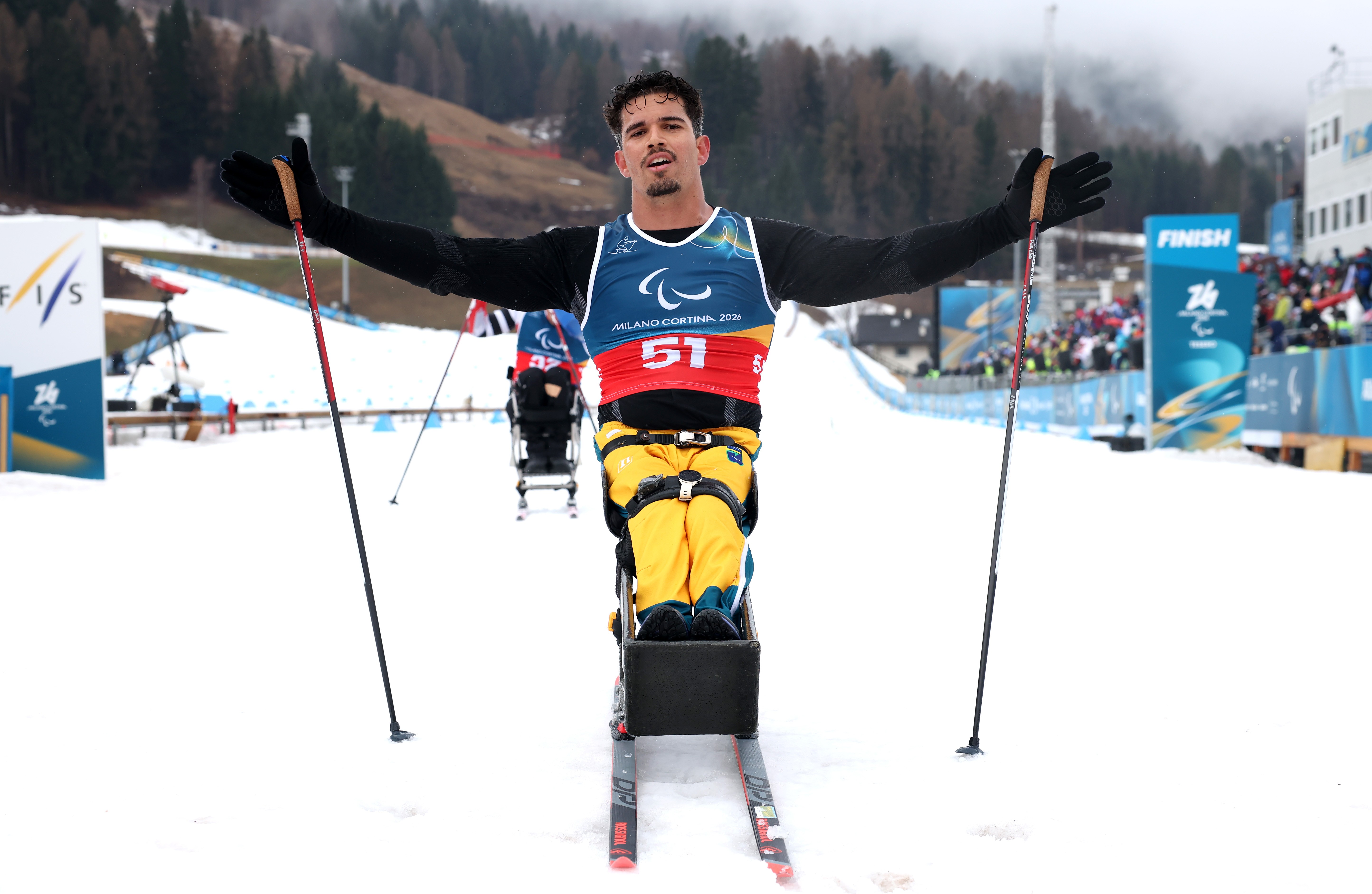 Cristian Ribera e Aline Rocha ficam em 5° na prova dos 20km no último dia das Paralimpíadas de Inverno