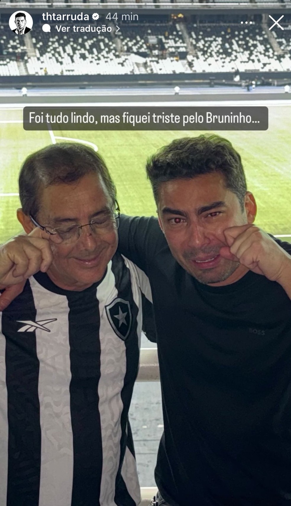 CEO do Botafogo, Thairo Arruda (&agrave; direita) provoca Bruno Henrique ap&oacute;s vit&oacute;ria sobre o Flamengo &mdash; Foto: Reprodu&ccedil;&atilde;o
