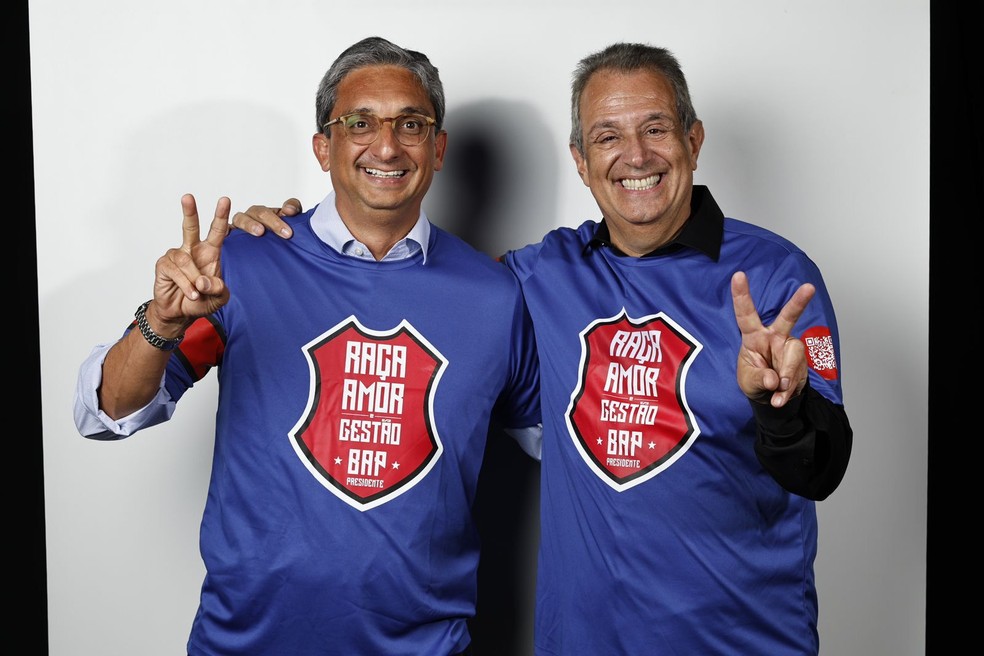 Flávio Willeman e Bap no lançamento da chapa Raça, Amor e Gestão — Foto: Divulgação