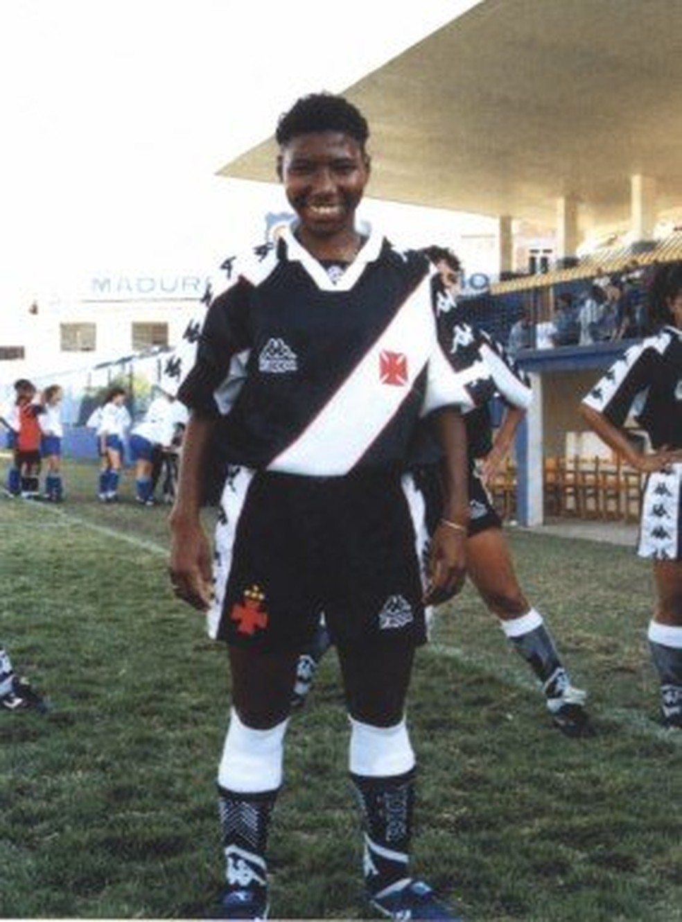 Pretinha nos tempos de jogadora do Vasco