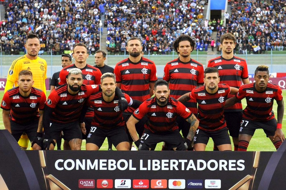 Time do Flamengo contra o San José em Oruro em 2019 — Foto: Alexandre Vidal / Flamengo