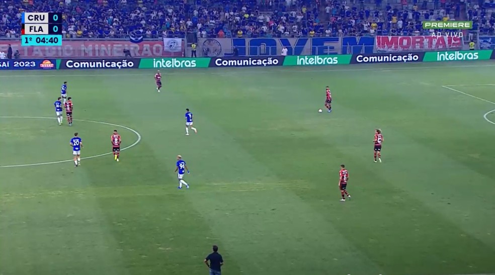 Saída de bola do Flamengo com seis homens — Foto: Reprodução Sportv