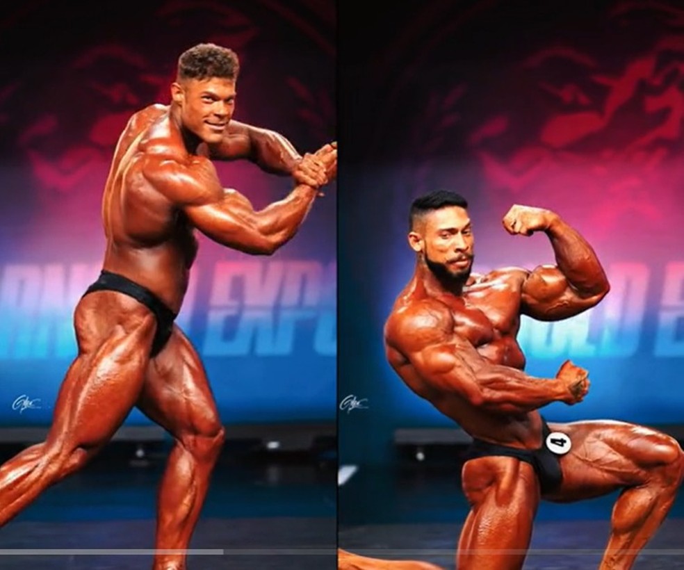 Wesley Vissers à esquerda e Ramon Dino se apresentam no Arnold Classic Ohio — Foto: Reprodução/Redes sociais
