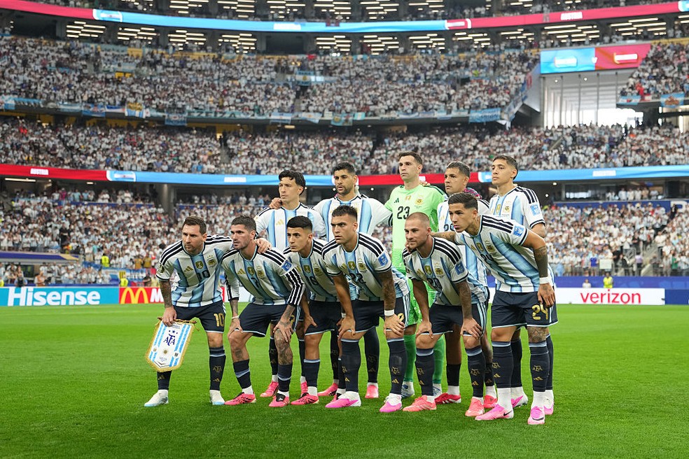 Seleção da Argentina em foto pré-jogo — Foto: Masashi Hara/Getty Images