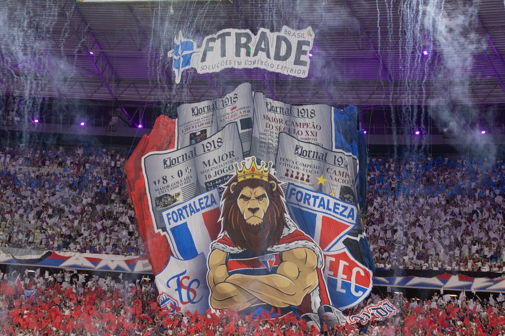 Mosaico da torcida do Fortaleza — Foto: Baggio Rodrigues/AGIF