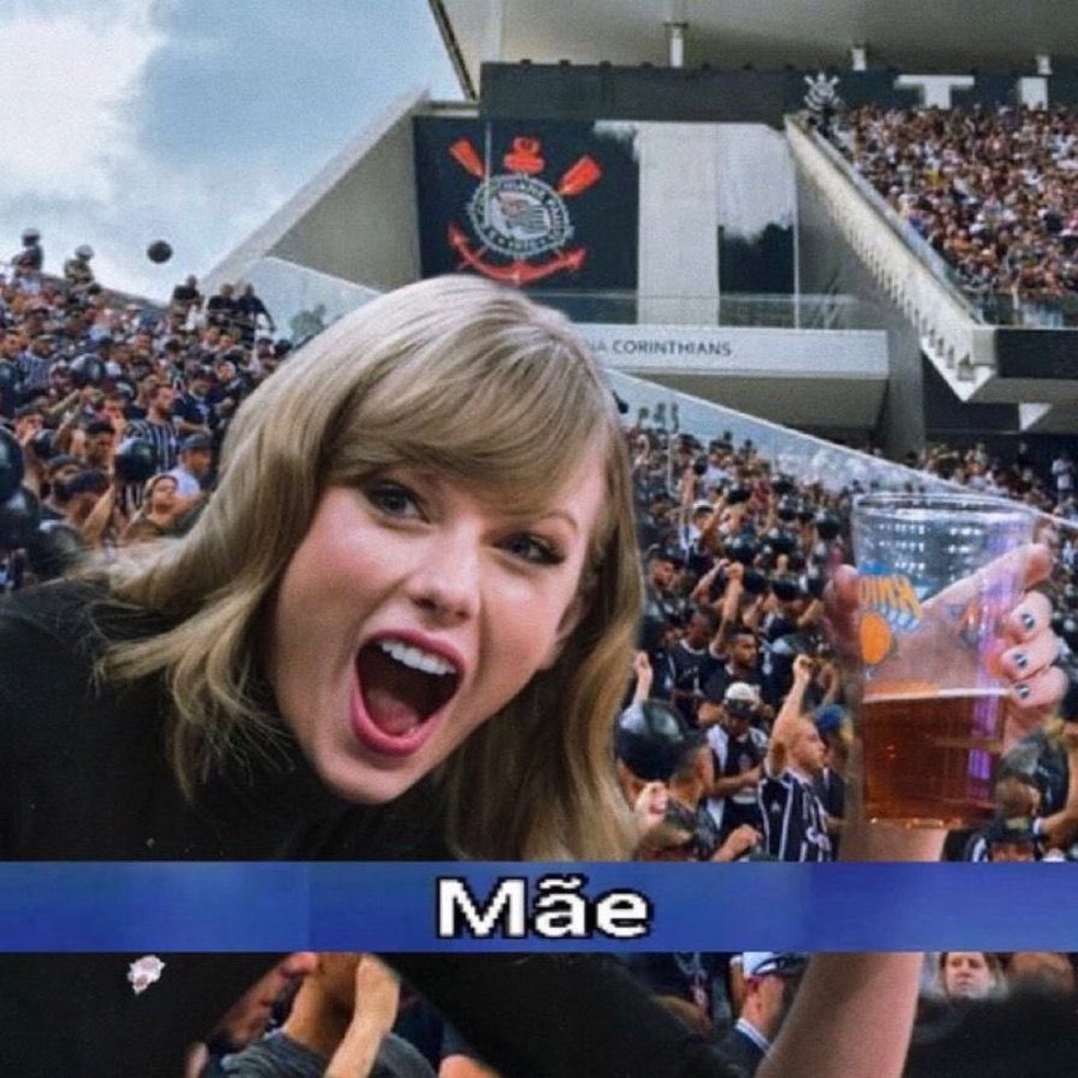 Torcida do Corinthians brinca com memes de Taylor Swift "corintiana" — Foto: Reprodução