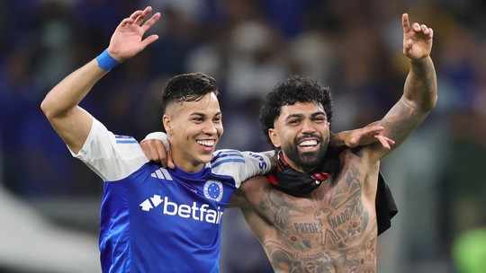 Gabigol vê Kaio Jorge com nível para Seleção e brinca: "Se o Cruzeiro não cuidar, volta para Europa" - Dupla revelada no Santos decidiu jogos para a Raposa contra Vila Nova e Flamengo