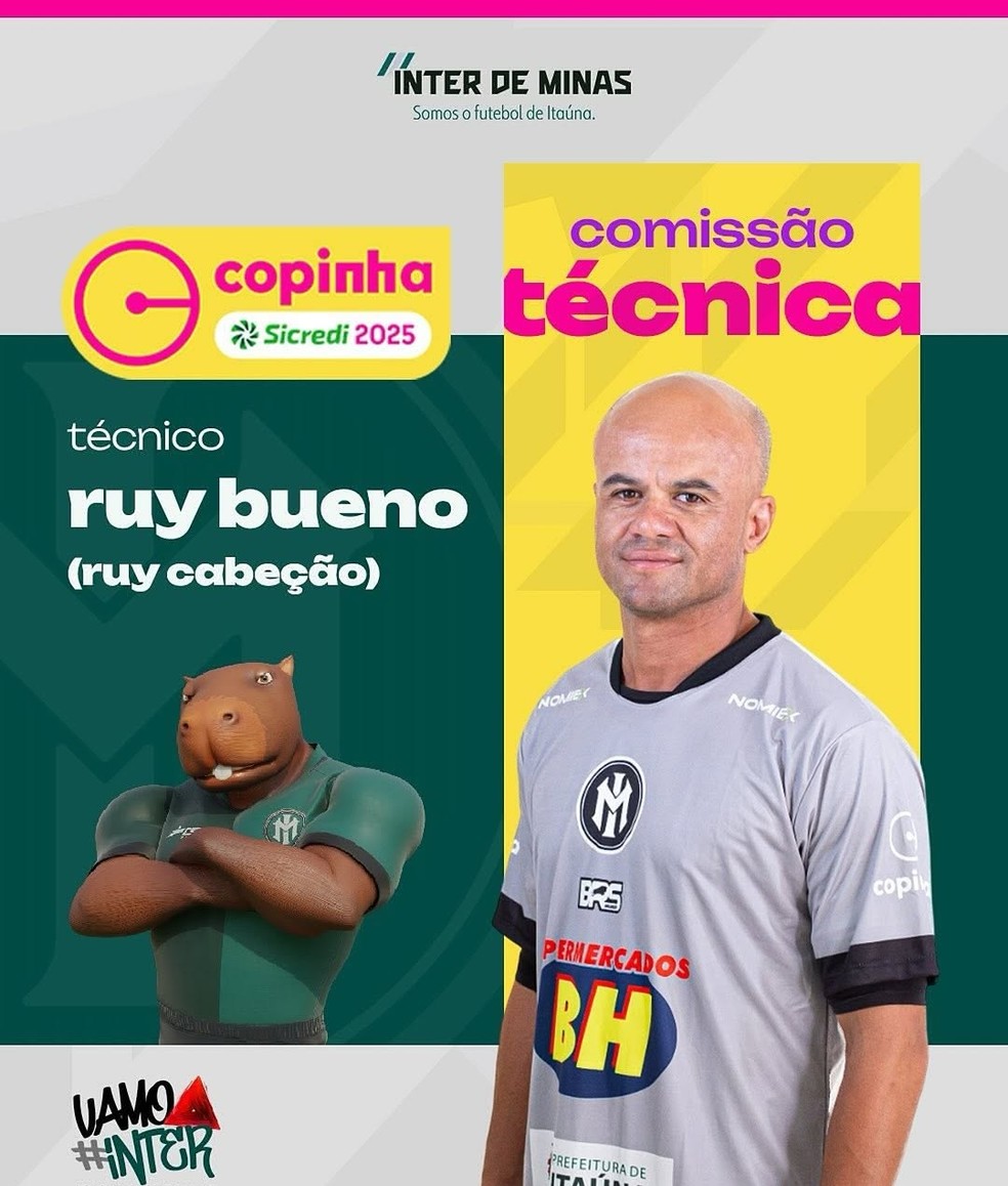 Ruy Cabeção é o técnico do Inter de Minas na Copinha — Foto: Inter de Minas/Divulgação