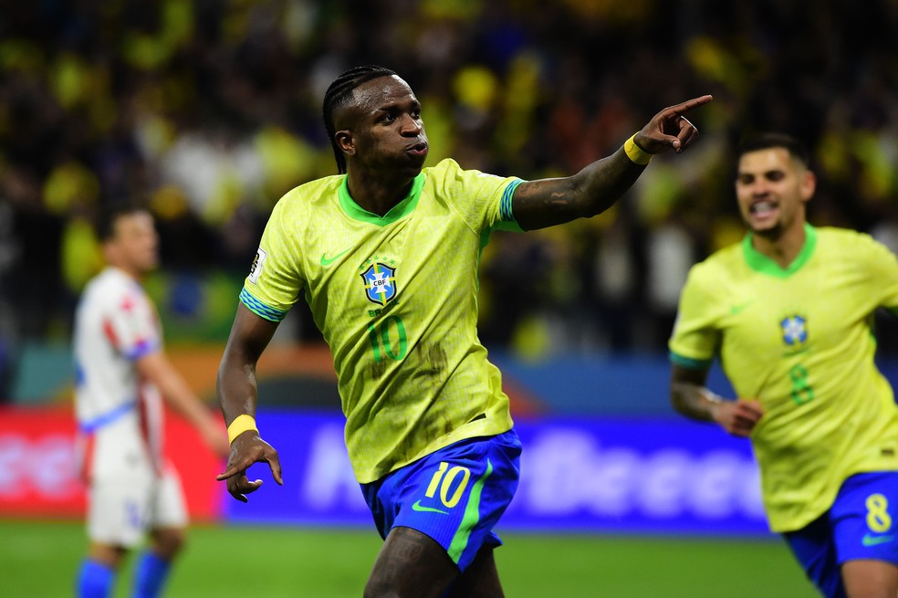 Vini Jr - Brasil x Paraguai - Eliminatórias Sul-Americanas para a Copa do Mundo 2026 — Foto: Marcos Ribolli